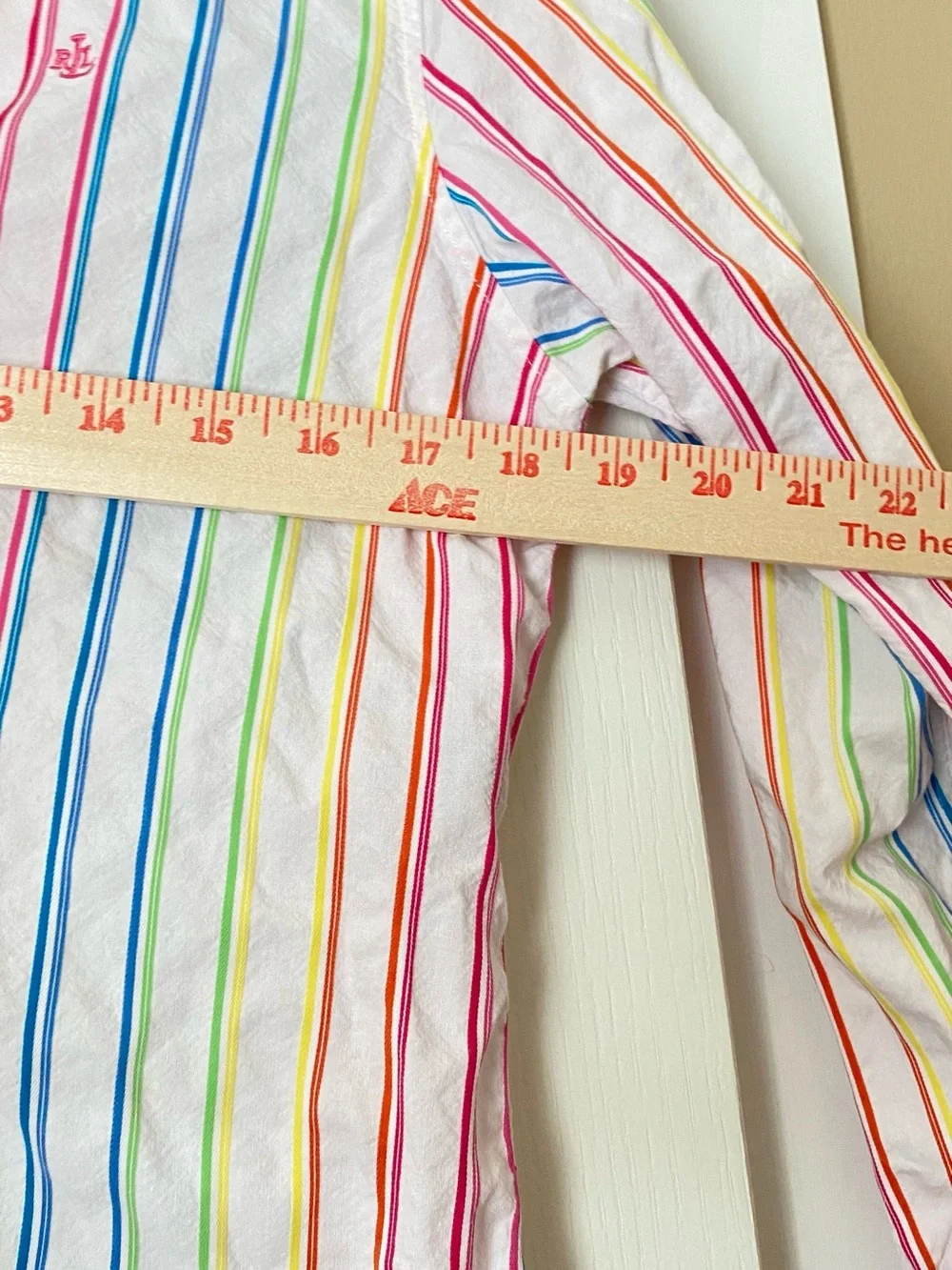 Ralph Lauren Women’s White Multi-Stripe Button-Up Shirt